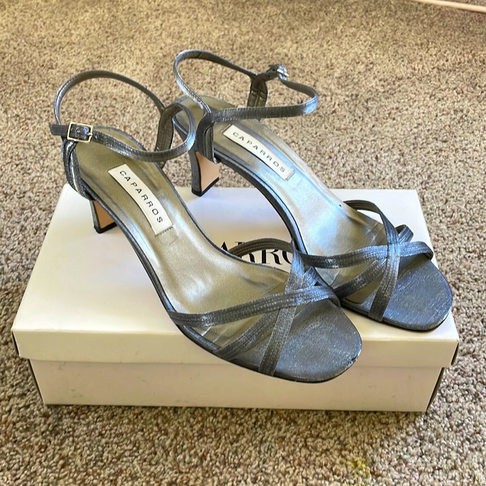Caparros Women’s Annex Heels - Gunmetal Shimmer (gray) Size 9.5